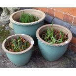 Three garden pots.