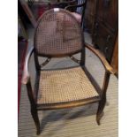 Early 20th century possibly Viennese armchair with bergere back and seat.