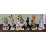 A collection of six Royal Albert Beatrix Potter figurines.