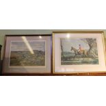 Two signed limited edition hunting prints, one AJ Mullings, of King Edward VIII, the other Michael