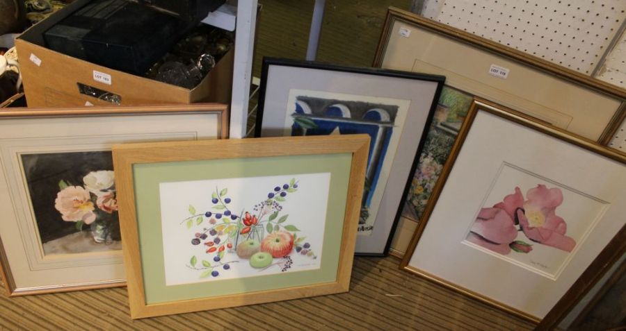 A selection of original floral artworks.