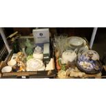 Two boxes of mixed china and glassware etc.