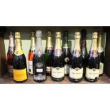 Eleven bottles of mixed sparkling and Champagne, to include Taittinger, 3 bottles, and Veuve Clicquo