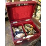 A jewellery box containing extensive selection of costume jewellery