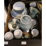 A box of Denby table wares.
