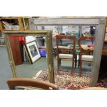 Two mirrors, one large with silvered frame the other gilt frame