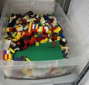 A box of assorted Lego pieces