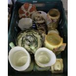 A Bigwood crate containing a selection of mixed china