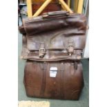 Two leather holdalls