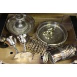 A quantity of silver plate including Aladdin's lamp cigar lighter