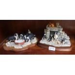 Two Border Fine Arts Collie sculptures, one from the James Herriot collection, signed Ayres