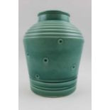Susie Cooper, a 1930s matte green vase ref: 269, signed 18cm high, possibly a prototype