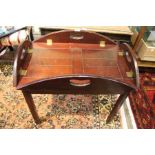Reproduction butlers tray top table on plain base