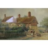W W Quatremain watercolour 'Ann Hathaways Cottage', 18cm x 25cm, framed