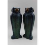 A pair of Bretby Pottery vases, impressed mark 1603, 22cm high