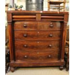 A possibly Scottish large mahogany chest of drawers, 139cm x 128cm