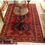 A woven woollen Persian carpet from Luri. 161 x 247 cm.