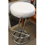 Cream leather stool, 75cm high