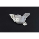 George Jensen, A Danish silver bird brooch, various stamps to the reverse including pattern no. 320,