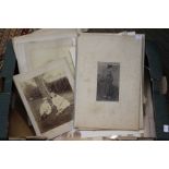 A box of miscellaneous Albumen prints, World travel some mounted on card