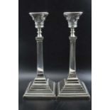 Alexander Smith, A pair of Regency design silver candlesticks