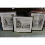Three monochrome prints various