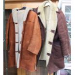Two gentleman's sheepskin jackets, both well used & one has tear to shoulder