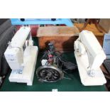 Three sewing machines, Singer, Viscount Super & Jones