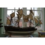 A model galleon.