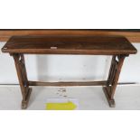 A light oak 19th century child's desk with under tier and stretcher.