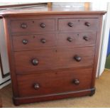 A mahogany 19th century chest of drawers four small drawers over two large drawers.