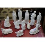 A cast plaster nativity