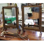 A pair of plain plate dressing table mirrors