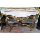 A painted & part gilded wood fancy console table in Italian style