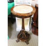 A 19th century design rosewood jardiniere/ planter having removable marble insert top on architectur