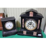 Two slate clocks