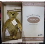 A Steiff limited edition replica 1908 plush teddy bear, with certificate, in original box