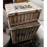 Two wicker baskets, Fortnum and Masons examples.