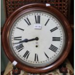 An early 20th century mahogany cased "Ansonia" of New York wall mountable timepiece. with key.