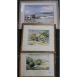 Peter Cornwell, three framed watercolour paintings, includes "The Medway at Fordcombe", "Oak Trees S
