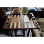 A hand made quality wooden backgammon game.