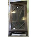 Small glazed wall hanging corner cupboard