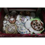 A box of useful and collectible china wares.