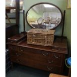 A Victorian dressing table / chest with mirror