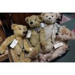 Three "Old Bexley" large bears with tags, and a "Sarah's Bears" handmade mohair called Barclay (4)