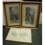 After Hugh Casson, a pencil signed print, Glyndbourne, together with a pair of framed prints "May Bl