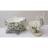 "Moore" a white porcelain bowl with Putti mount, together with a "Moore" porcelain bowl, with Putti