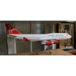 Virgin Atlantic Boeing 747 .400 model 69cm long on metal stand.