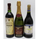 1988 Palacio de Monsalud, 1 bottle NV Berberana Red, 1 bottle NV Cava, 1 bottle (3)
