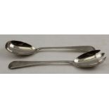 Barker Brothers Silver Ltd. A pair of silver salad servers, Birmingham 1934, combined weight 118g